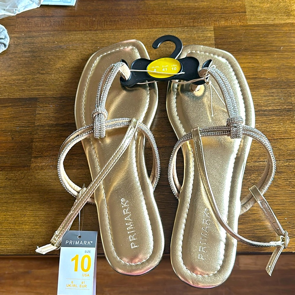 Primark gold sparkly sandals